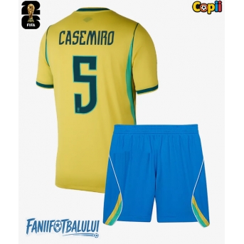 Brazilia Casemiro #5 Echipament de Fotbal Replică Mondial 2026 Copii Acasa (+ Șorturi)